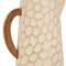 Beige Paper Mache Honeycomb Inspired Jug Vase with Wooden Handle Set